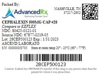 Cephalexin 500mg Cap Qty 28 Ndc 80425 0121